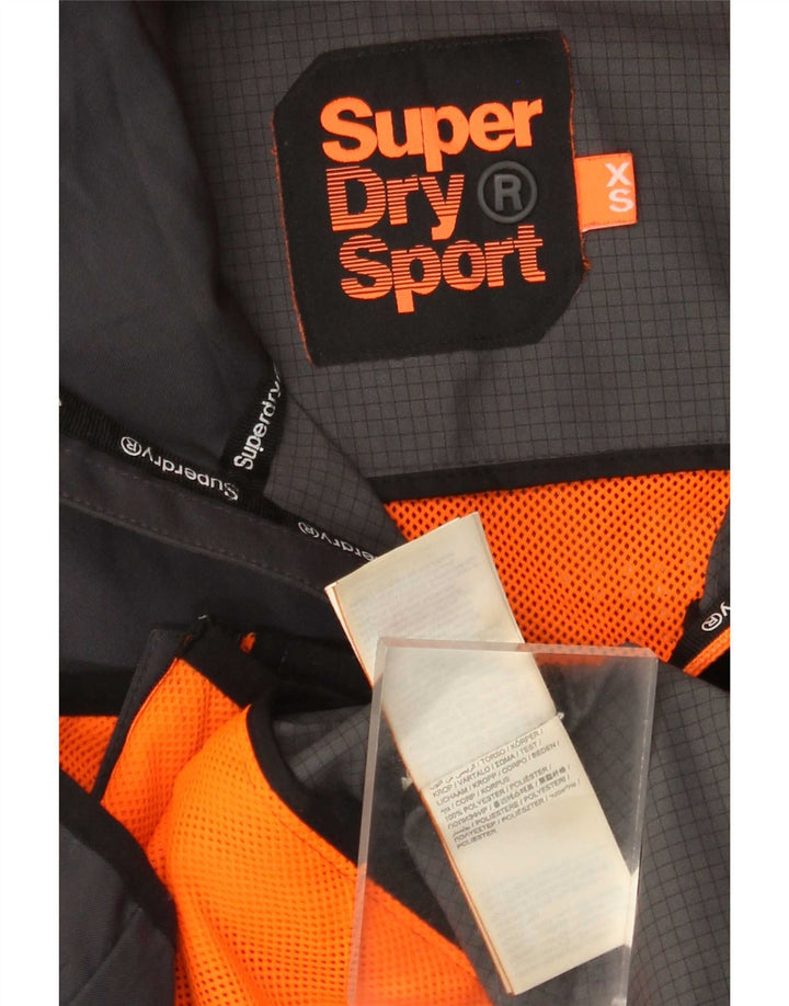 Мужская дождевик с капюшоном Superdry UK 34 XS Серый полиэстер
