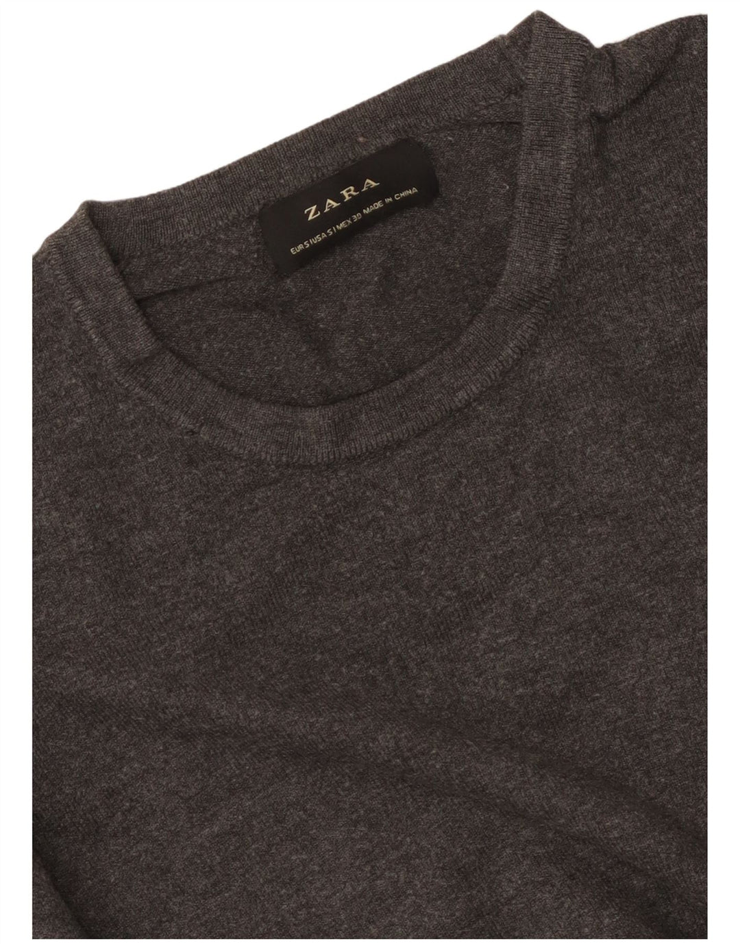 Женский джемпер с круглым вырезом Zara UK 10, маленький серый цвет