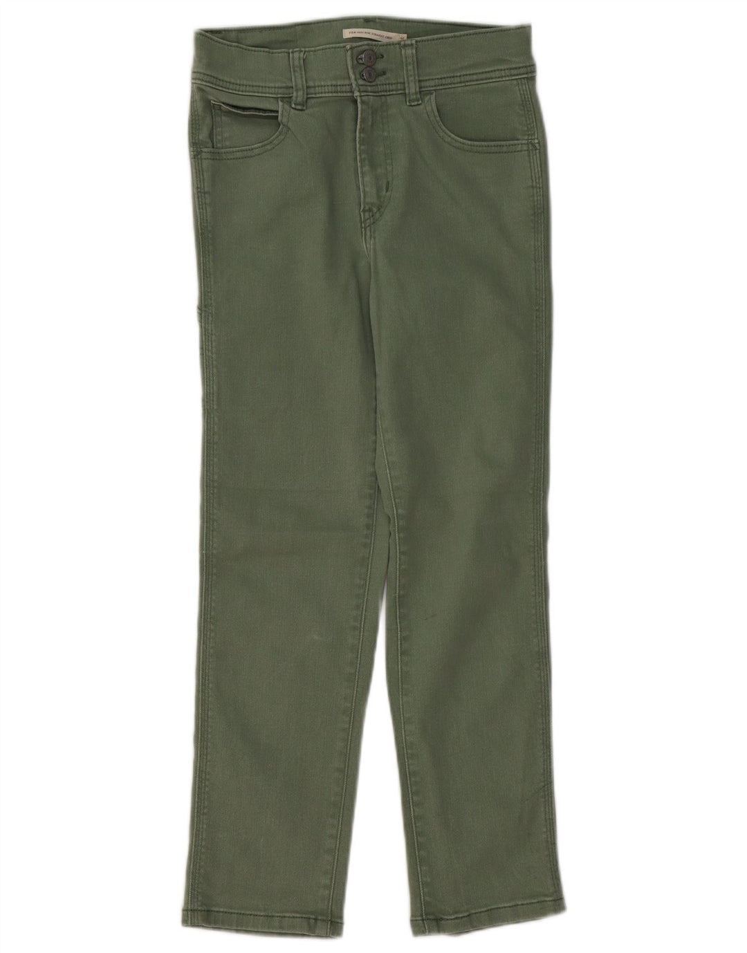 Женские укороченные прямые джинсы LEVI'S 724 с высокой посадкой W25 L25, зеленый хлопок