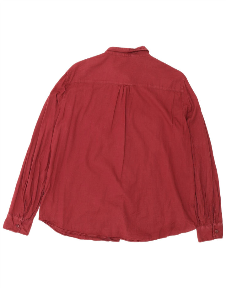 Женская рубашка Massimo Dutti EU 44 XL бордовый хлопок