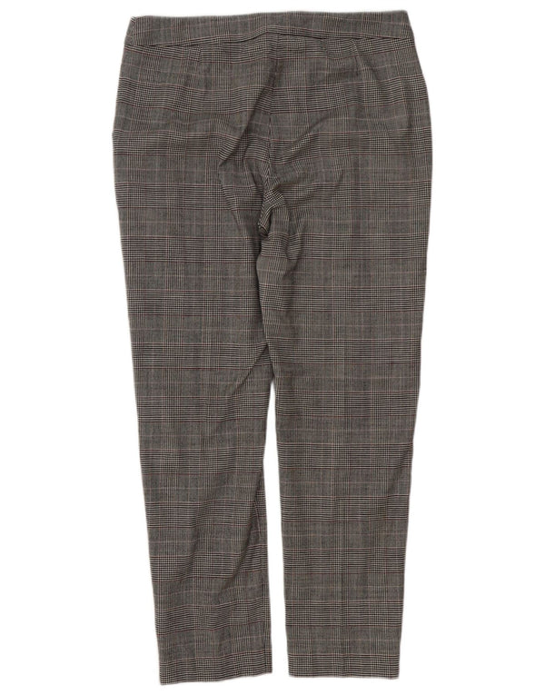 Женские костюмные брюки-конусообразные Hobbs UK 12, средние W32 L28, серые с узором «гусиные лапки»