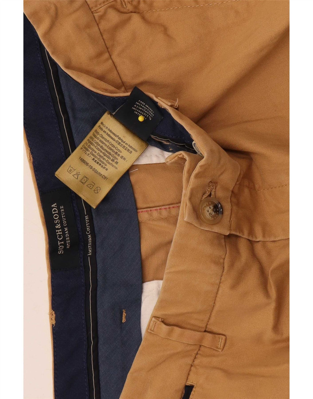 Мужские шорты чинос Scotch & Soda W33, средний, бежевый, хлопок