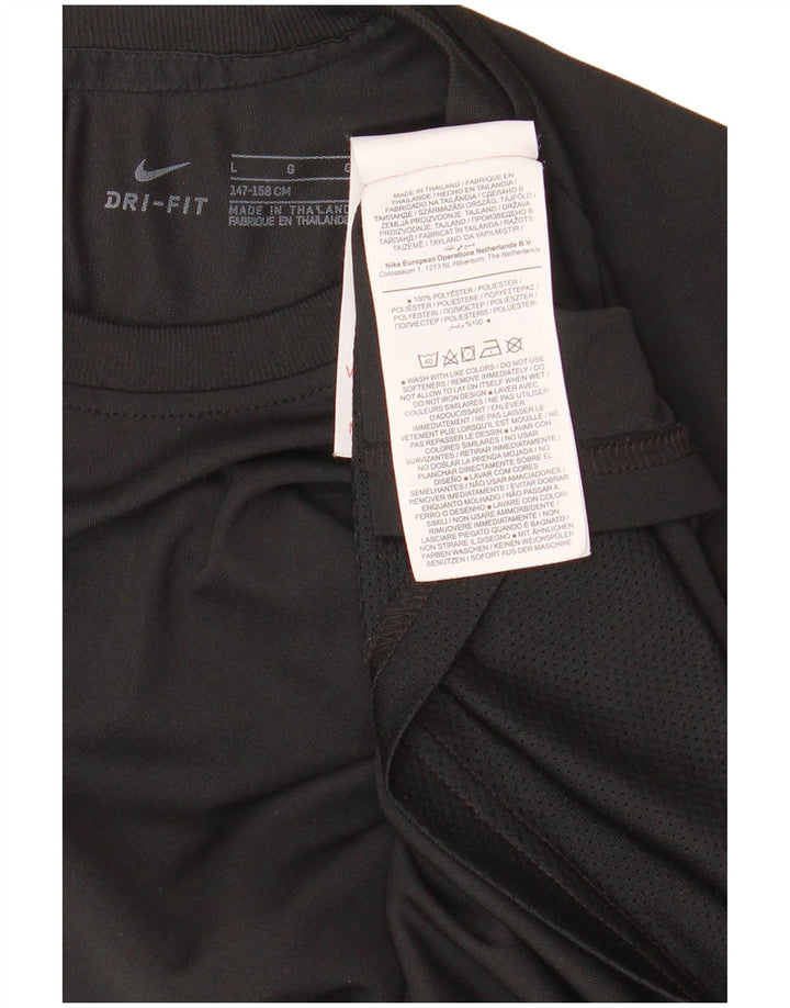 Футболка NIKE для мальчиков Dri Fit, топ 12–13 лет, большой черный цвет с блоками