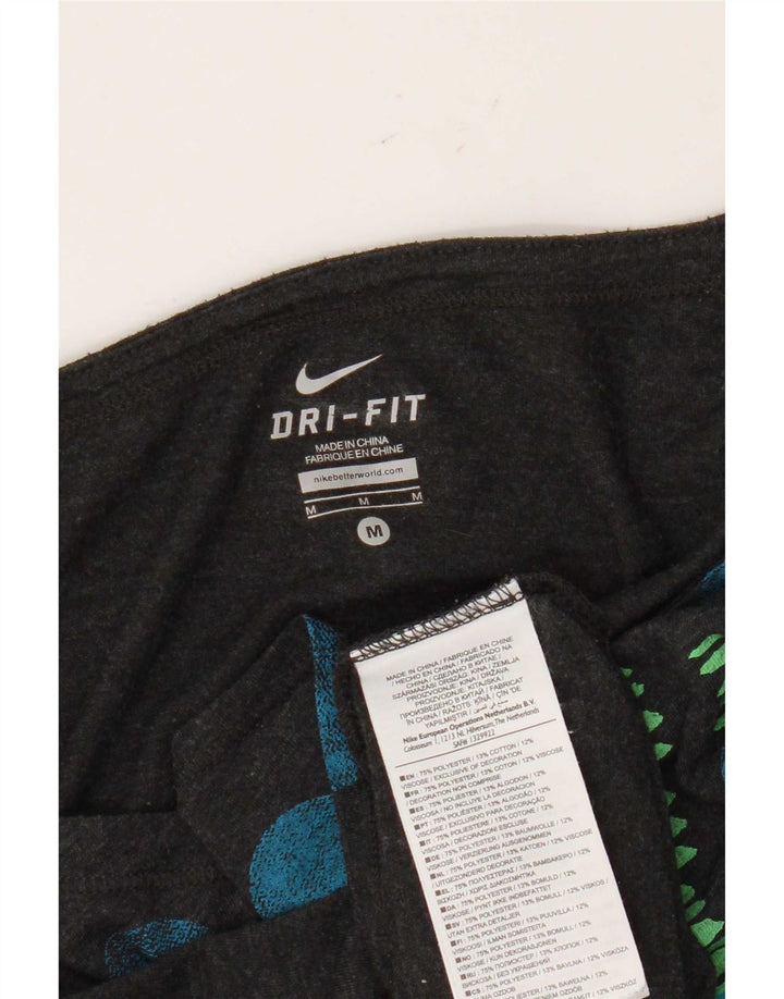 Женский топ с графическим принтом Nike Dri Fit UK 14, средний серый полиэстер в горошек