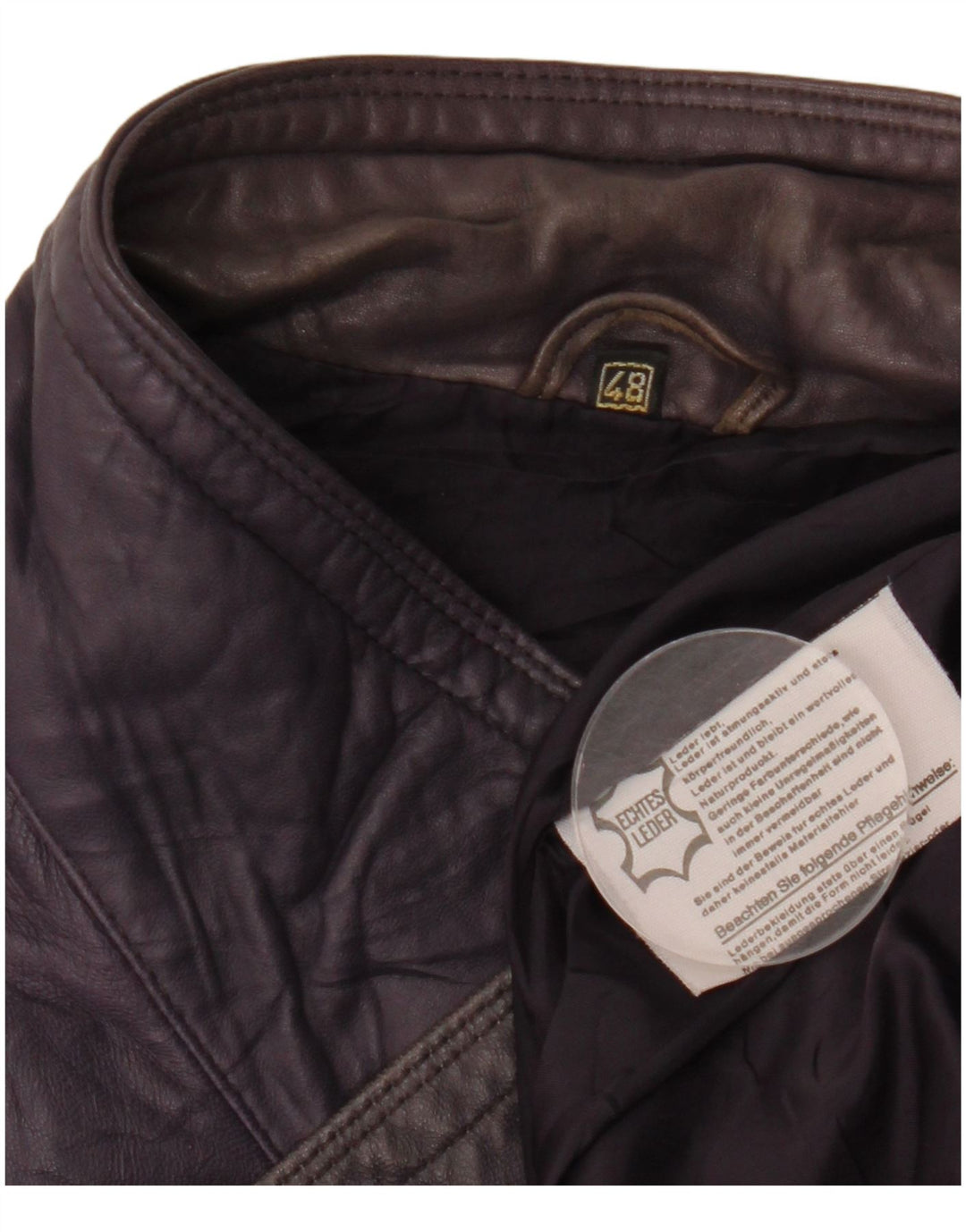 ВИНТАЖНОЕ женское кожаное пальто EU 48 2XL фиолетовое кожаное