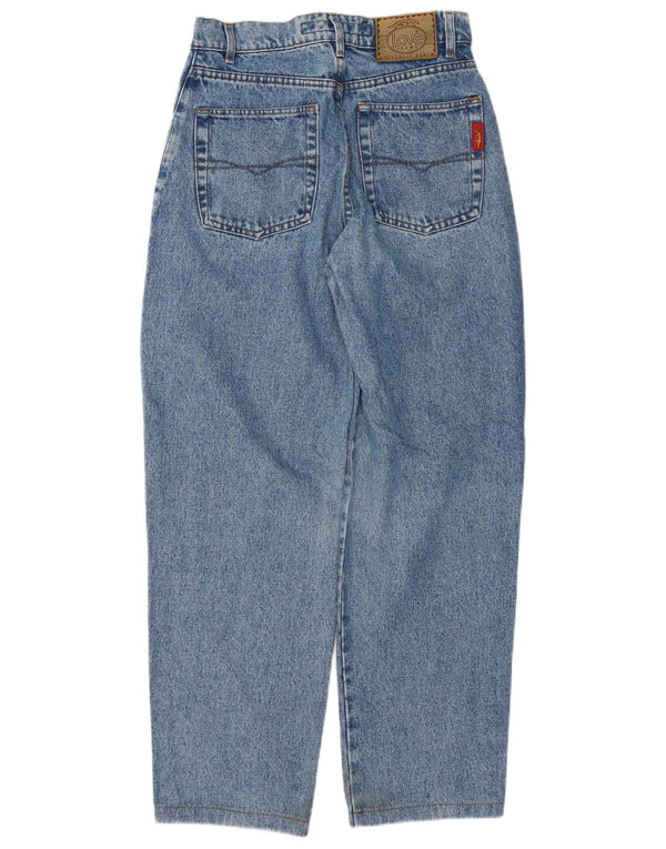 VINTAGE Womens High Waist Straight Jeans W28 L28 Blue Cotton