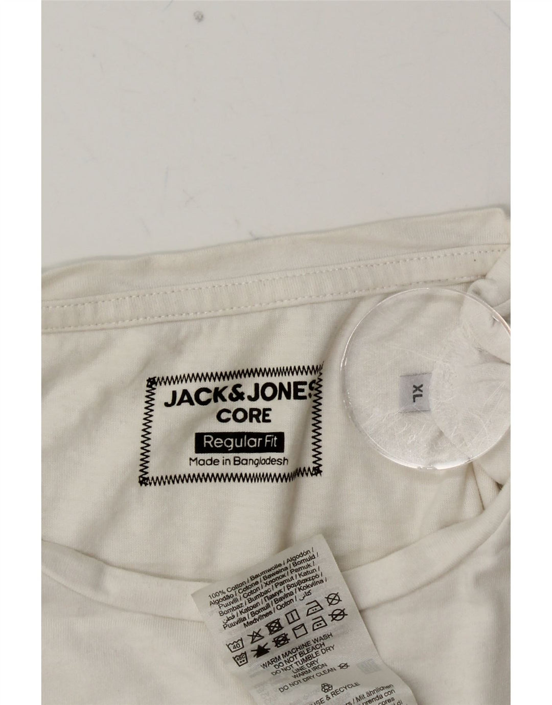 Мужская футболка с рисунком JACK & JONES стандартного кроя, топ XL, белый хлопок