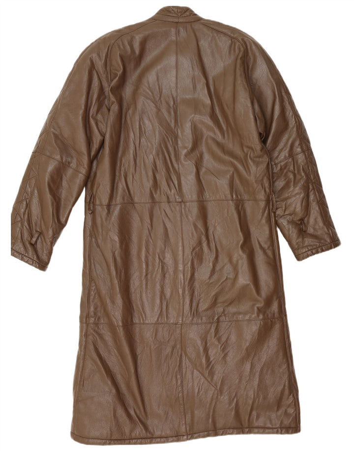 Мужское кожаное пальто VINTAGE UK 38 среднего коричневого цвета