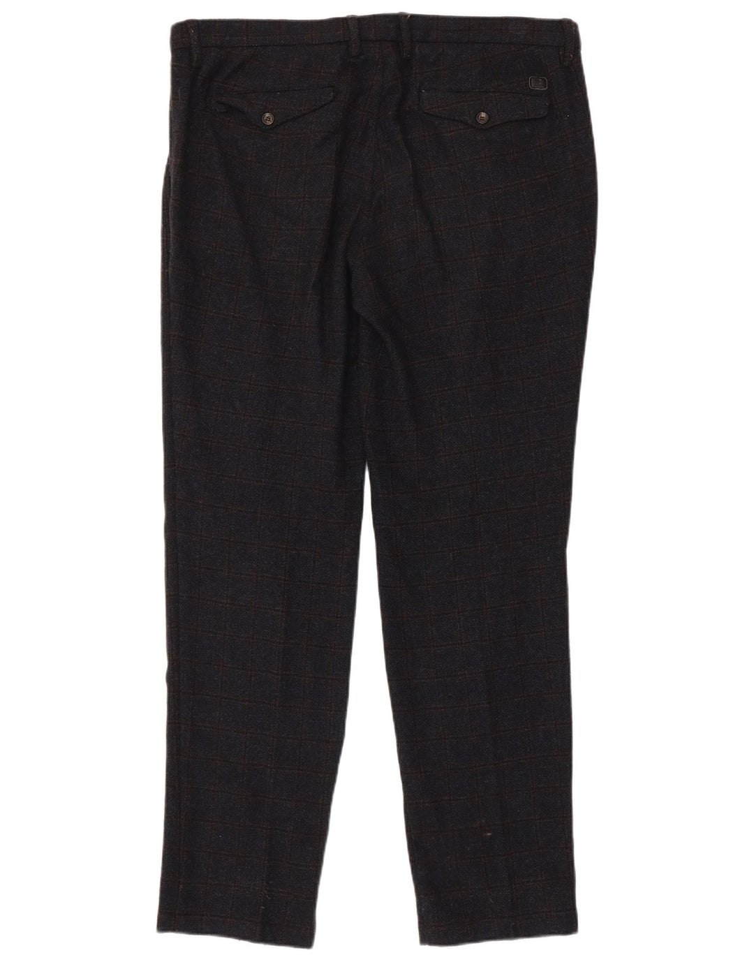 Trussardi Мужские прямые костюмные брюки W38 L33 Темно-синие в клетку