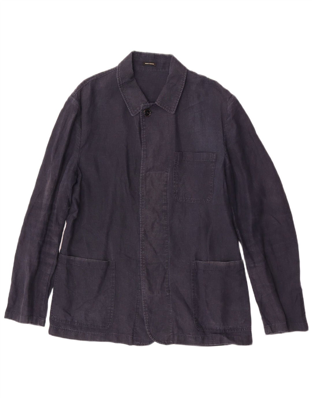 Мужская куртка Massimo Dutti UK 40, большая, темно-синяя, льняная