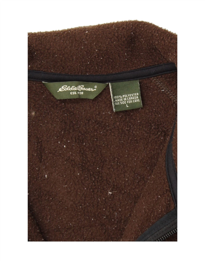 EDDIE BAUER Womens Fleece Gilet UK 16 Large Brown Polyester Vintage Eddie Bauer and Second-Hand Eddie Bauer from Messina Hembry 