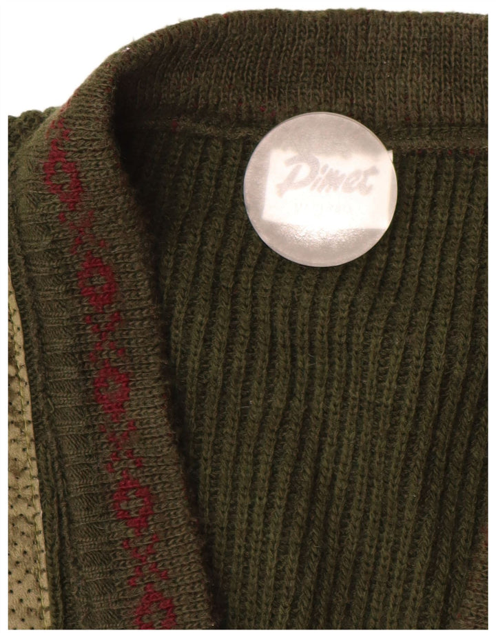 Мужской кардиган PIMET XL Хаки с геометрическим узором