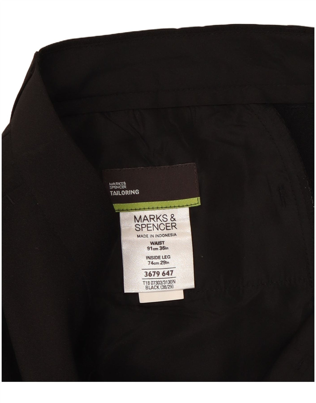 Мужские прямые брюки-чиносы Marks & Spencer W36 L29 черные из полиэстера