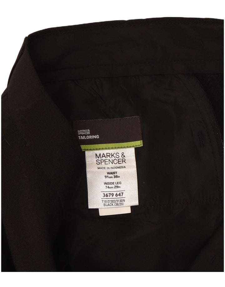Мужские прямые брюки-чиносы Marks & Spencer W36 L29 черные из полиэстера