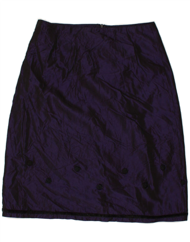 VINTAGE Womens Pencil Skirt Medium W28  Purple Floral Acetate | Vintage Vintage | Thrift | Second-Hand Vintage | Used Clothing | Messina Hembry 