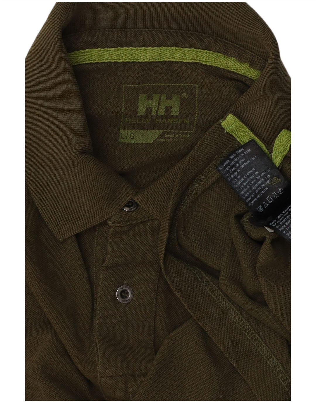 HELLY HANSEN Мужская рубашка-поло с рисунком, большой размер, цвет хаки, хлопок