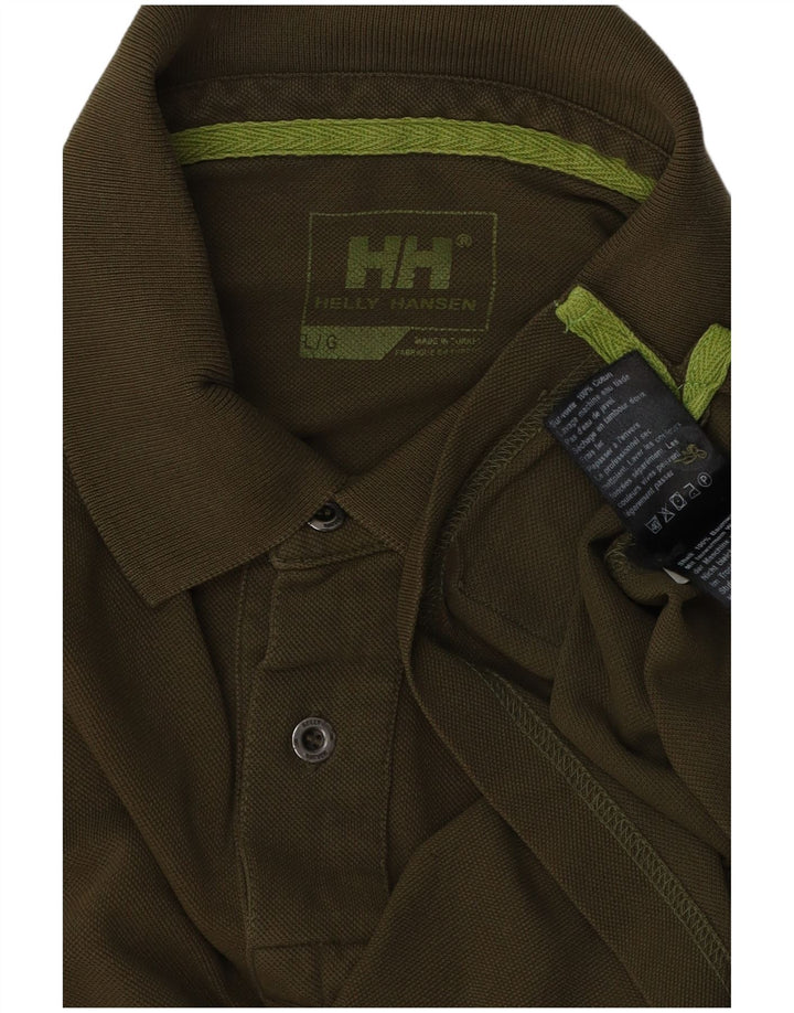 HELLY HANSEN Мужская рубашка-поло с рисунком, большой размер, цвет хаки, хлопок