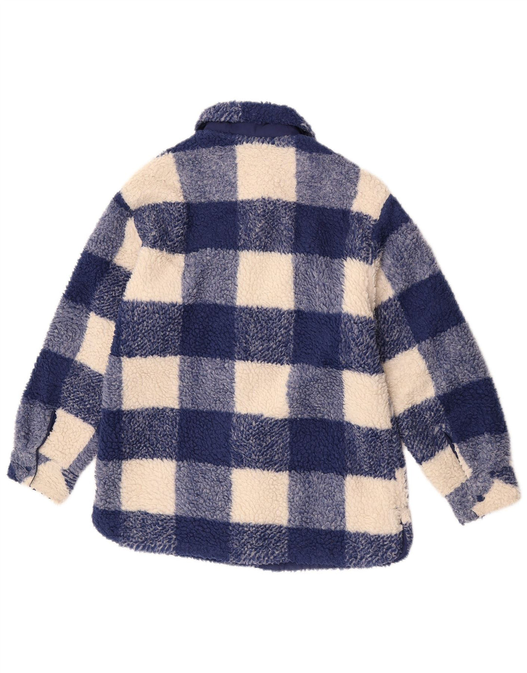 Флисовая куртка Zara для девочек 13-14 лет, синяя, из полиэстера в мелкую клетку