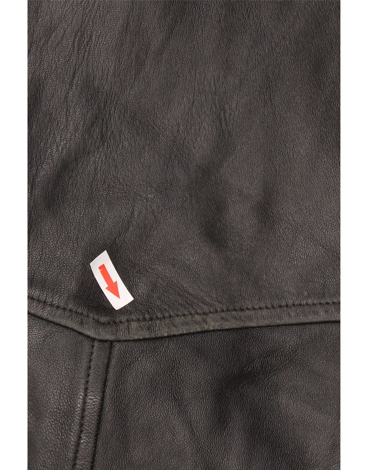 Мужская кожаная куртка VINTAGE UK 42 XL черная кожа