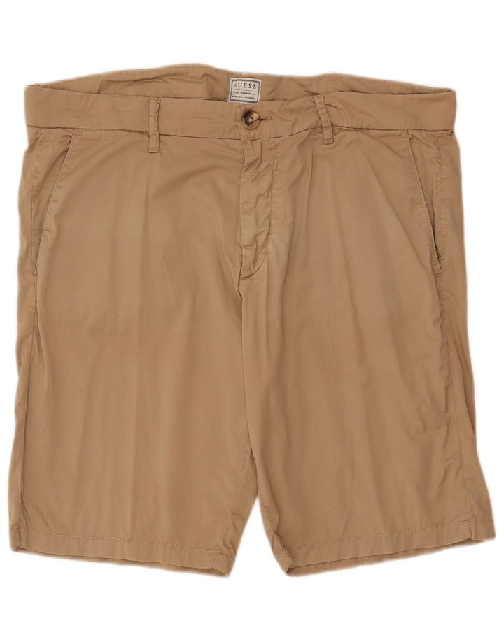 GUESS Mens Chino Shorts W38 XL Beige Cotton