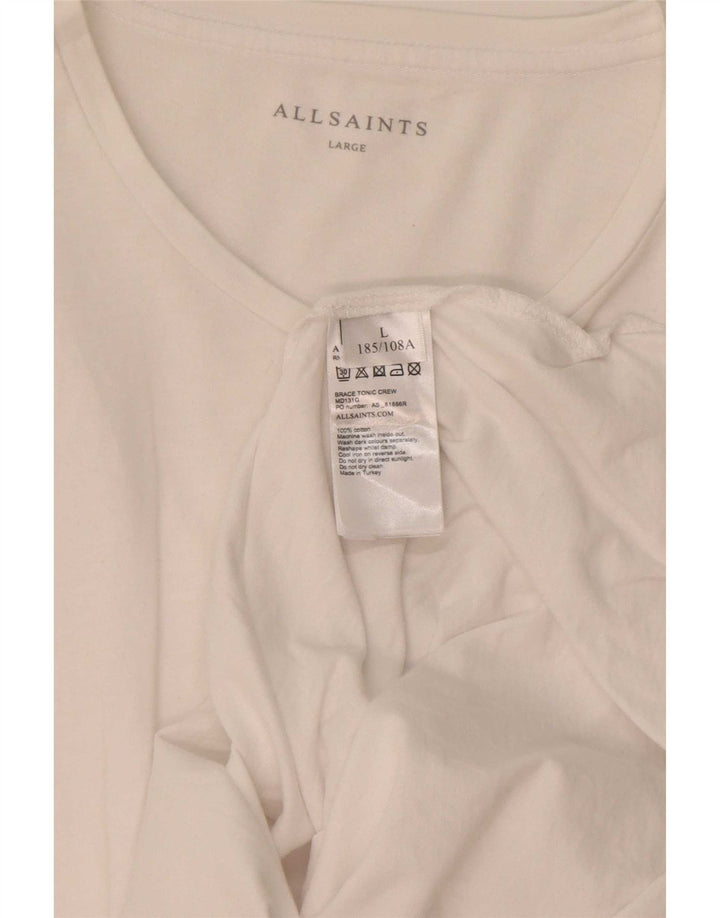 Мужская футболка All Saints, большой белый хлопок