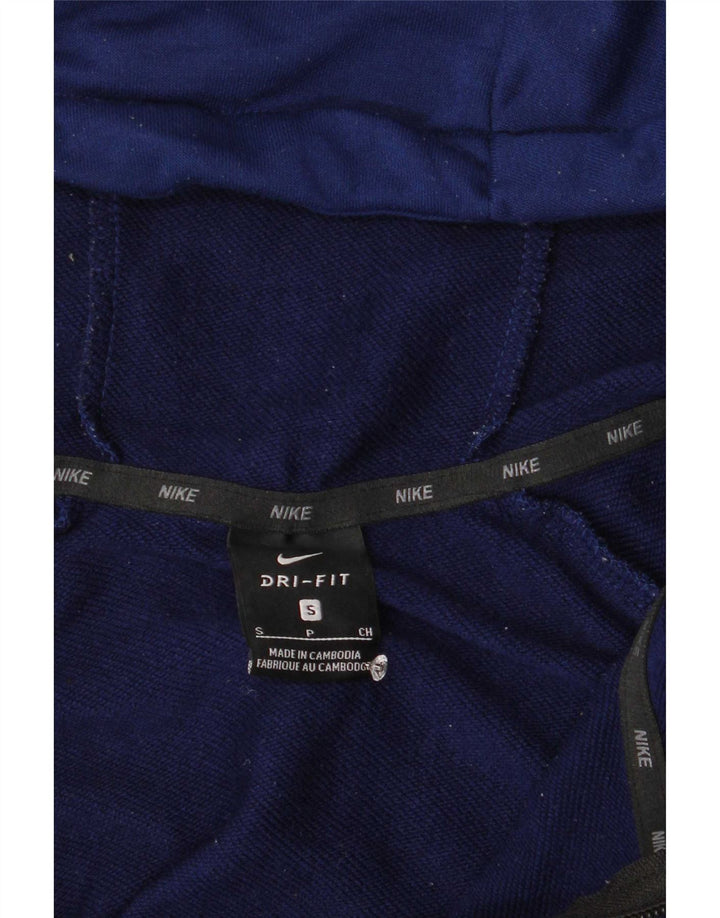 Мужской свитер с капюшоном на молнии Nike Dri Fit, маленький темно-синий