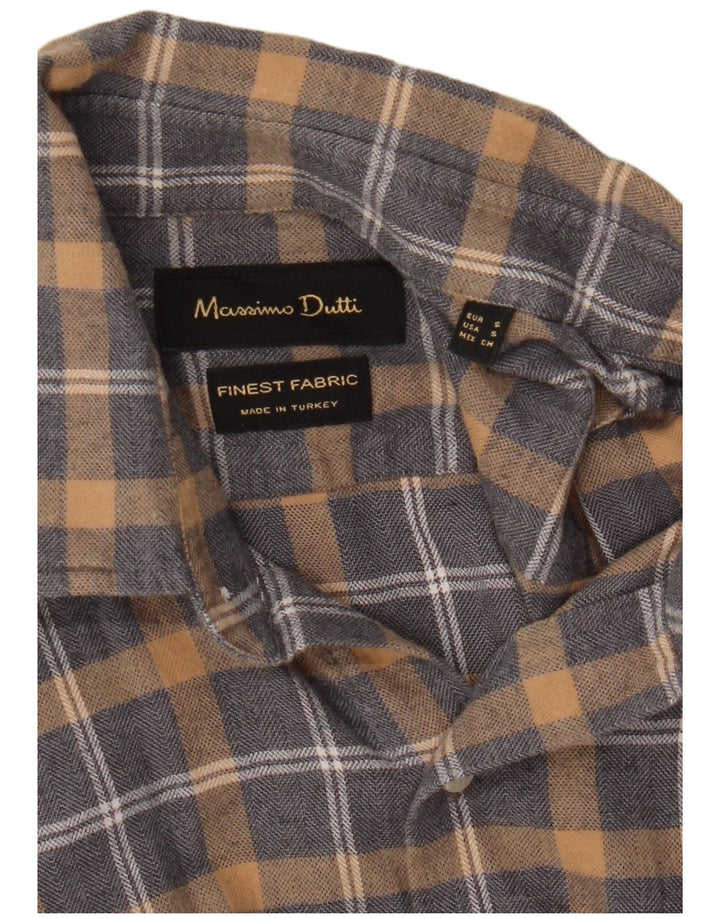 Мужская фланелевая рубашка Massimo Dutti, маленькая серая клетка