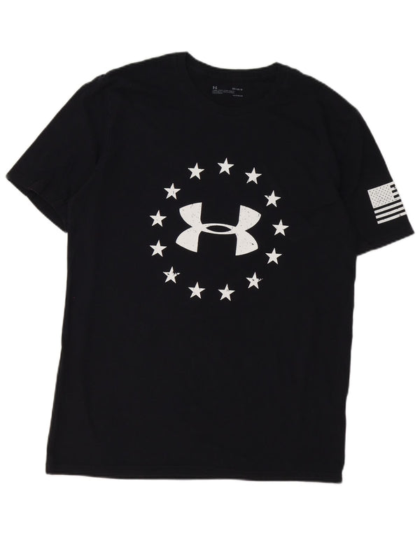 UNDER ARMOR Мужская футболка с рисунком Heat Gear Top Medium Black Cotton