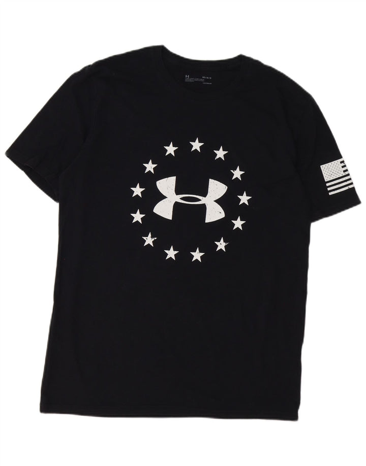 UNDER ARMOR Мужская футболка с рисунком Heat Gear Top Medium Black Cotton