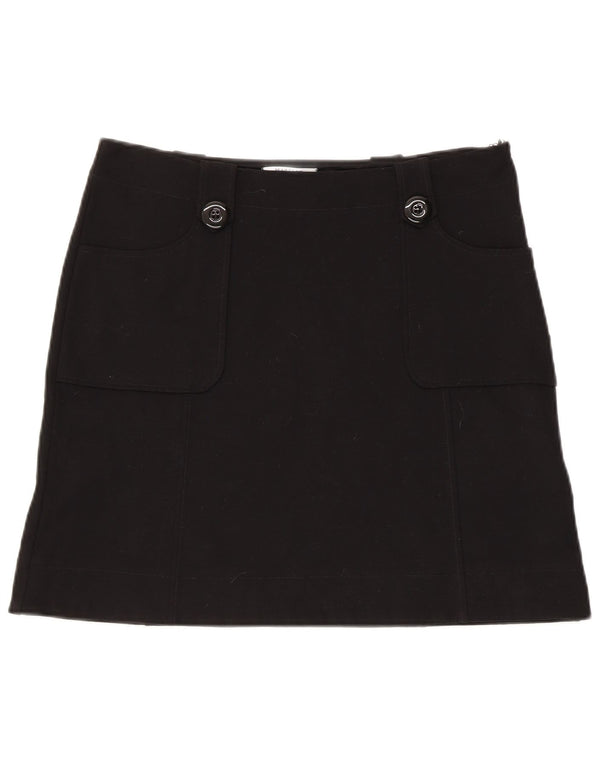 Женская мини-юбка Marella UK 10, маленькая W34, черная вискоза