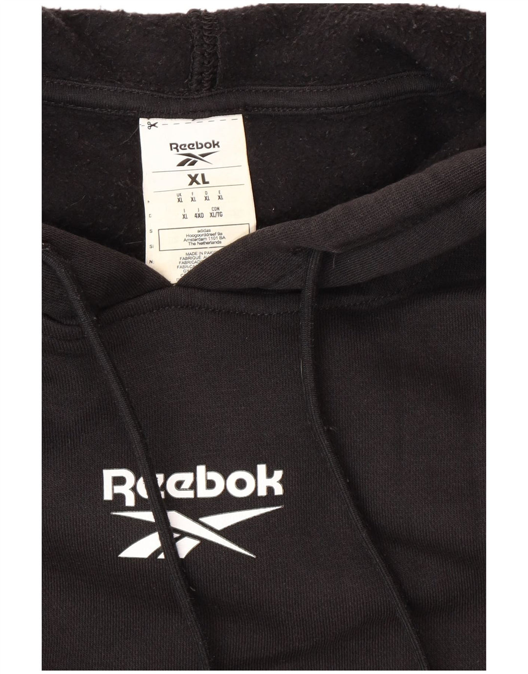 Мужская толстовка с капюшоном REEBOK XL, черный хлопок