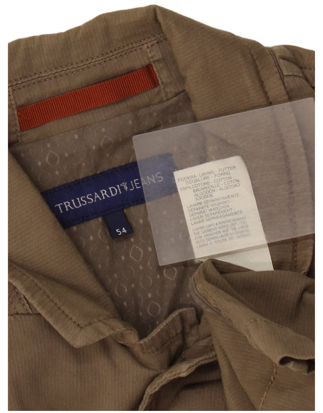 Мужская куртка Trussardi Jeans IT 54 2XL Бежевый хлопок