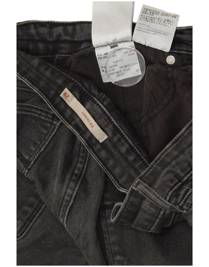Женские джинсы скинни LEVI'S 711 W29 L32 Серые, хлопок