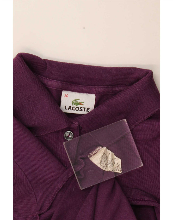 Женская рубашка-поло Lacoste, размер 36, маленькая, фиолетовая, хлопок