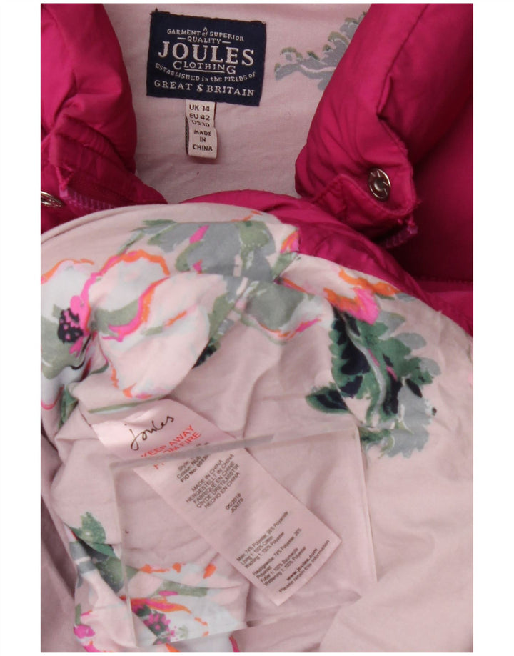 Женский утепленный жилет Joules UK 14, большой розовый полиэстер