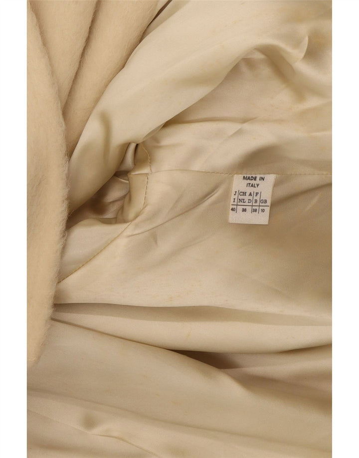 Max Mara Женское двубортное пальто UK 10 Small Off White Classic