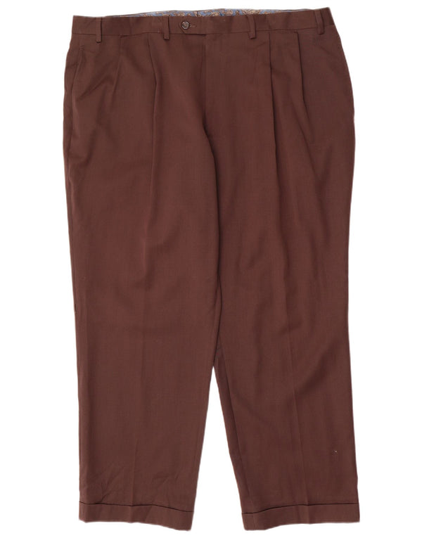 RALPH LAUREN Мужские повседневные брюки с привязками W42 L30 Коричневые шерстяные