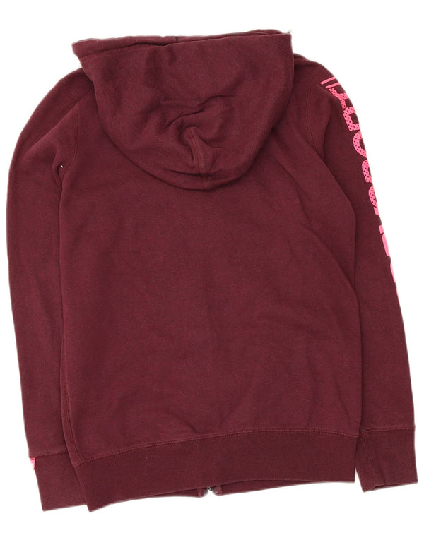 Женский свитер с капюшоном на молнии с графическим рисунком Superdry UK 6 XS Темно-бордовый хлопок