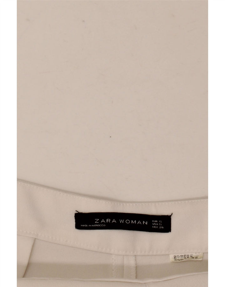 Zara Женские повседневные брюки-клеш, маленькие W26 L25, белые