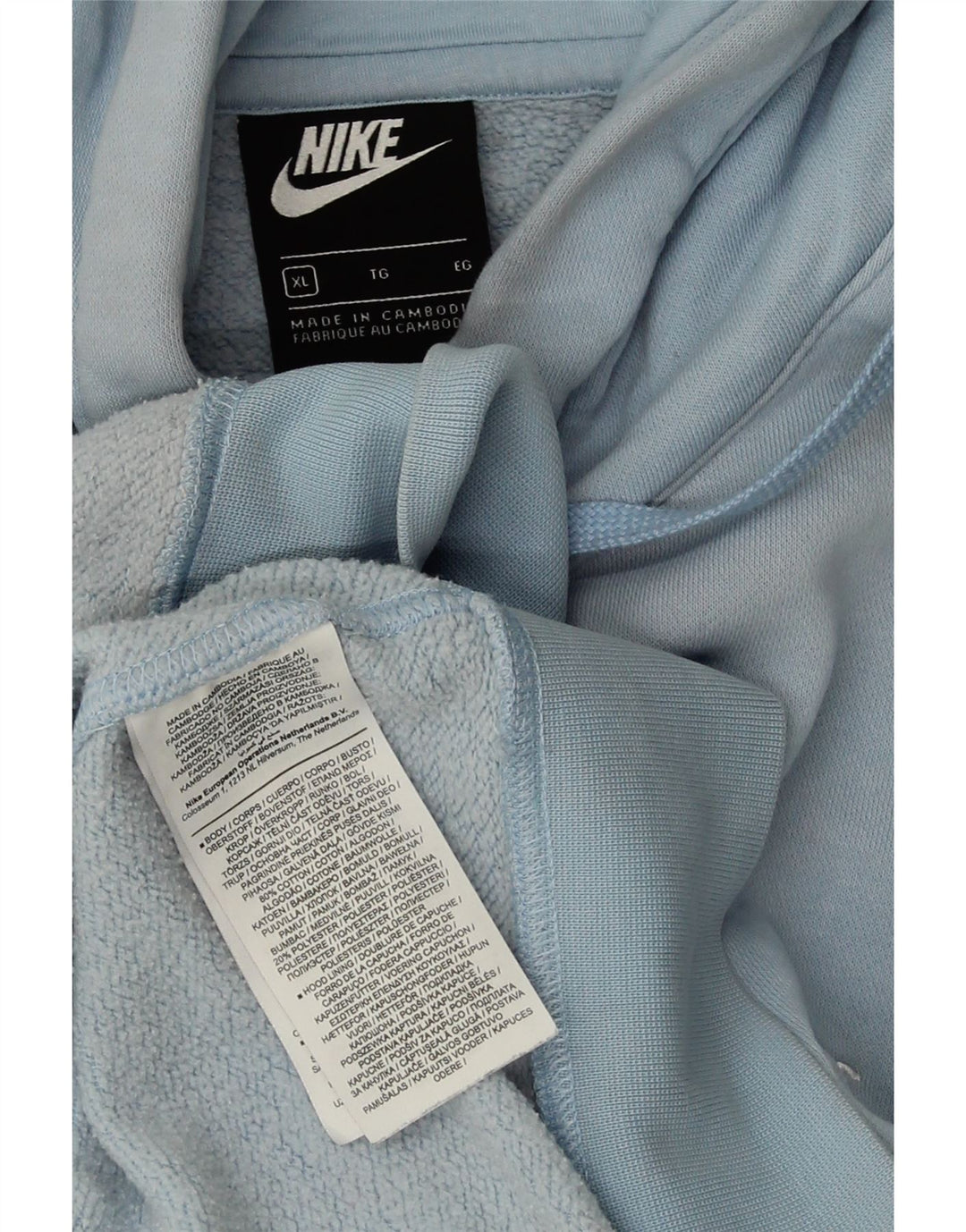 Мужской джемпер с капюшоном NIKE XL, синий хлопок