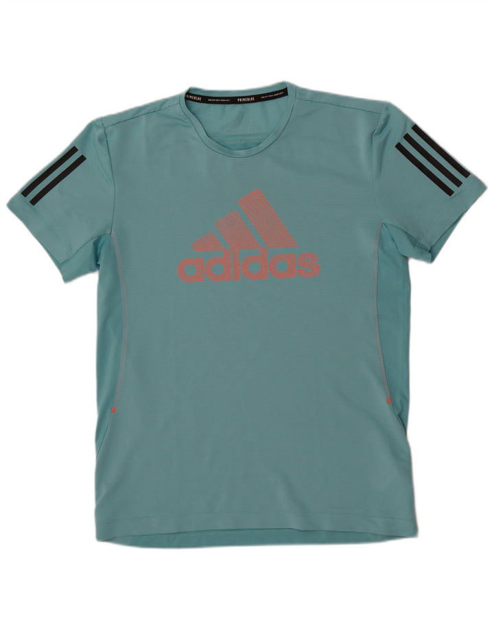 Adidas Мужская футболка с рисунком Aeroready Верх среднего бирюзового цвета из полиэстера