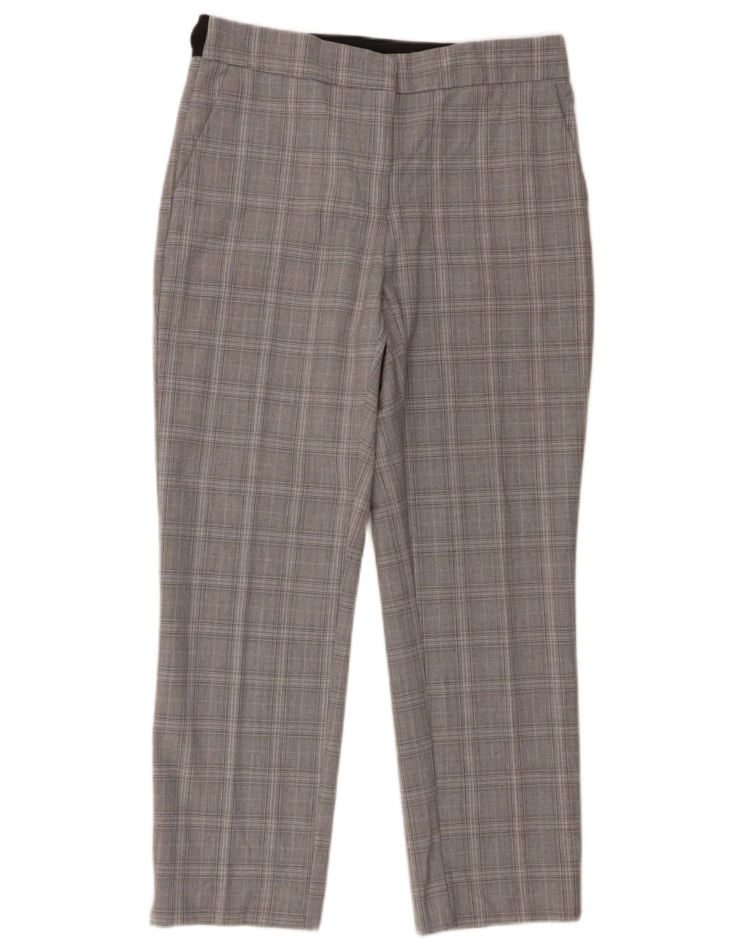 Женские узкие брюки чинос Zara, большие, серые, полиэстер в клетку W30 L27