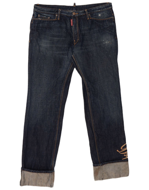 Мужские прямые джинсы Dsquared2 IT 52 XL W36 L30 темно-синие, хлопок