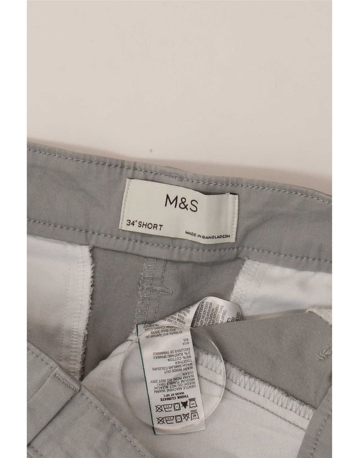 Мужские шорты чинос Marks & Spencer W34, большие серые, хлопок