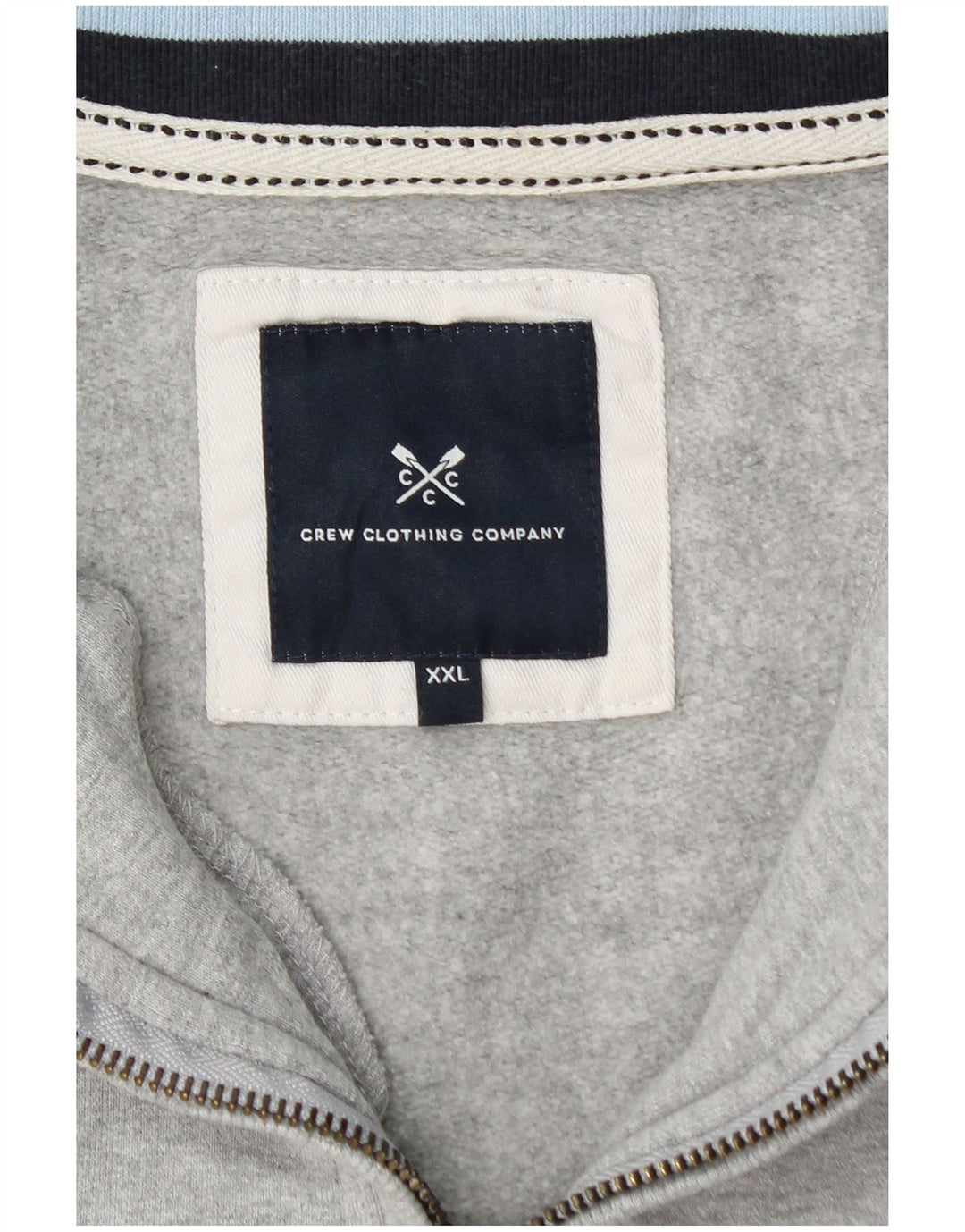 Женский свитер с воротником на молнии, джемпер UK 20, размер 2XL, серый хлопок, одежда для экипажа