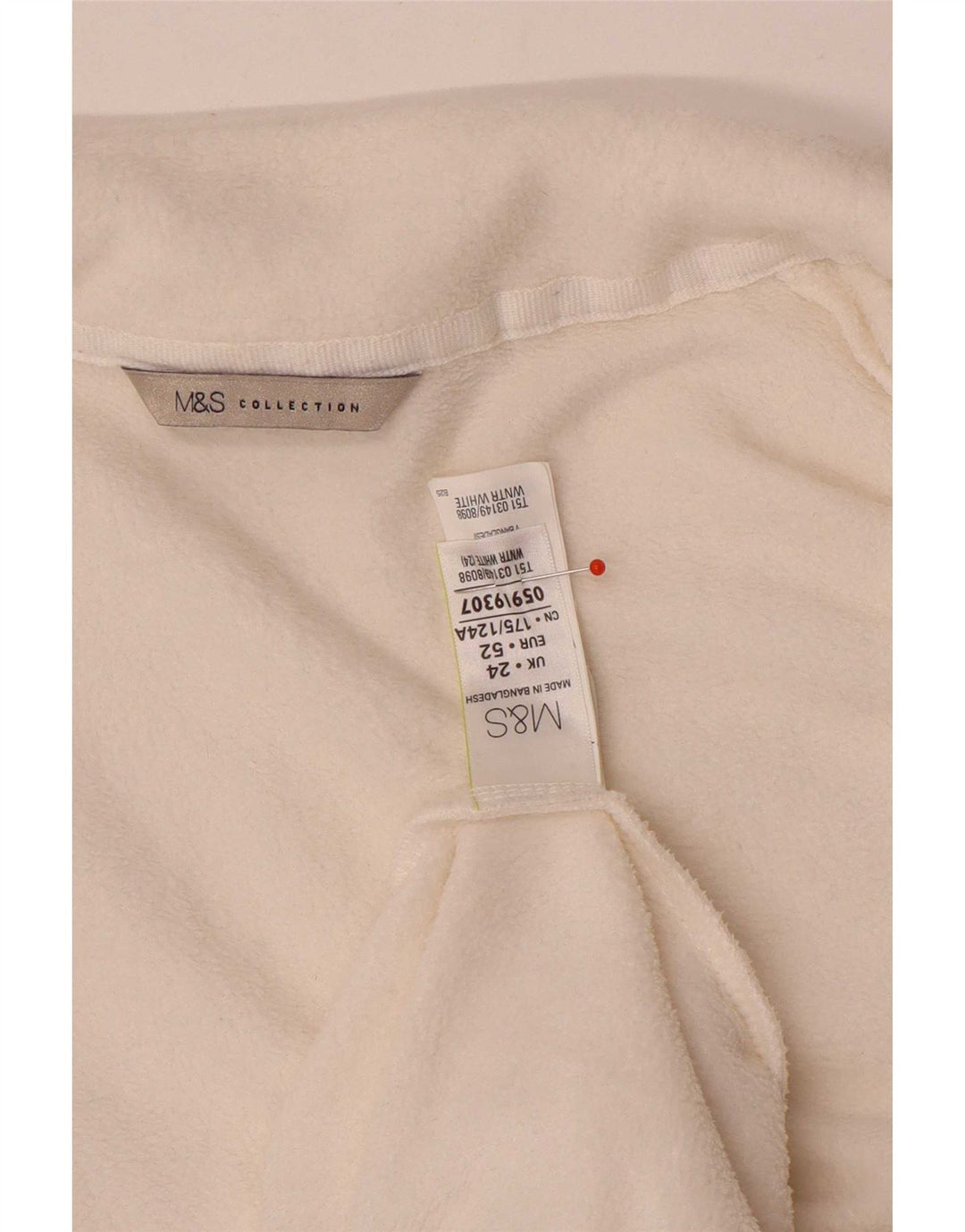 Женская флисовая куртка Marks & Spencer UK 24 4XL, белый полиэстер