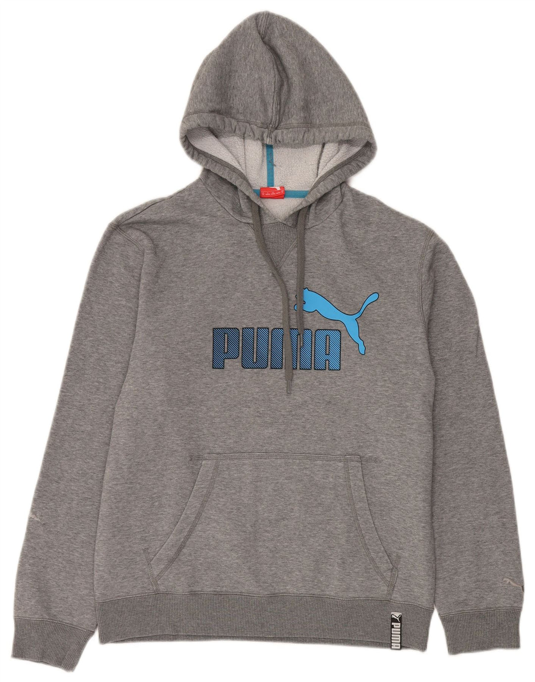 Мужской джемпер с капюшоном с рисунком Puma среднего серого цвета