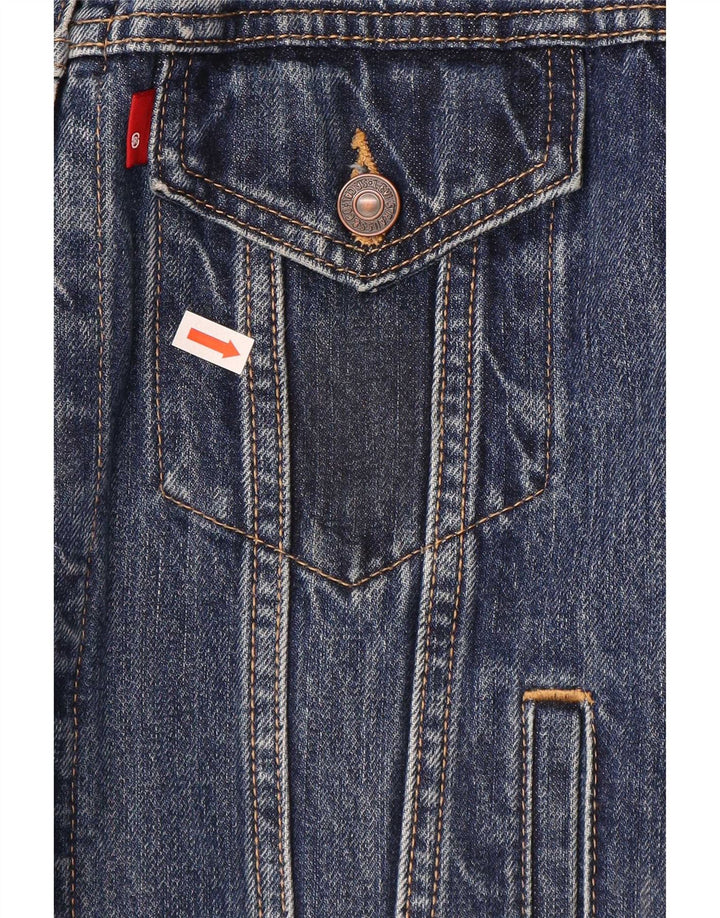 Женская джинсовая куртка Levi's UK 14, хлопок среднего синего цвета