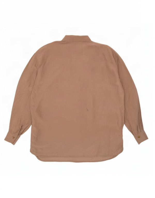 Винтажная женская удлиненная рубашка оверсайз IT 44 Medium Beige