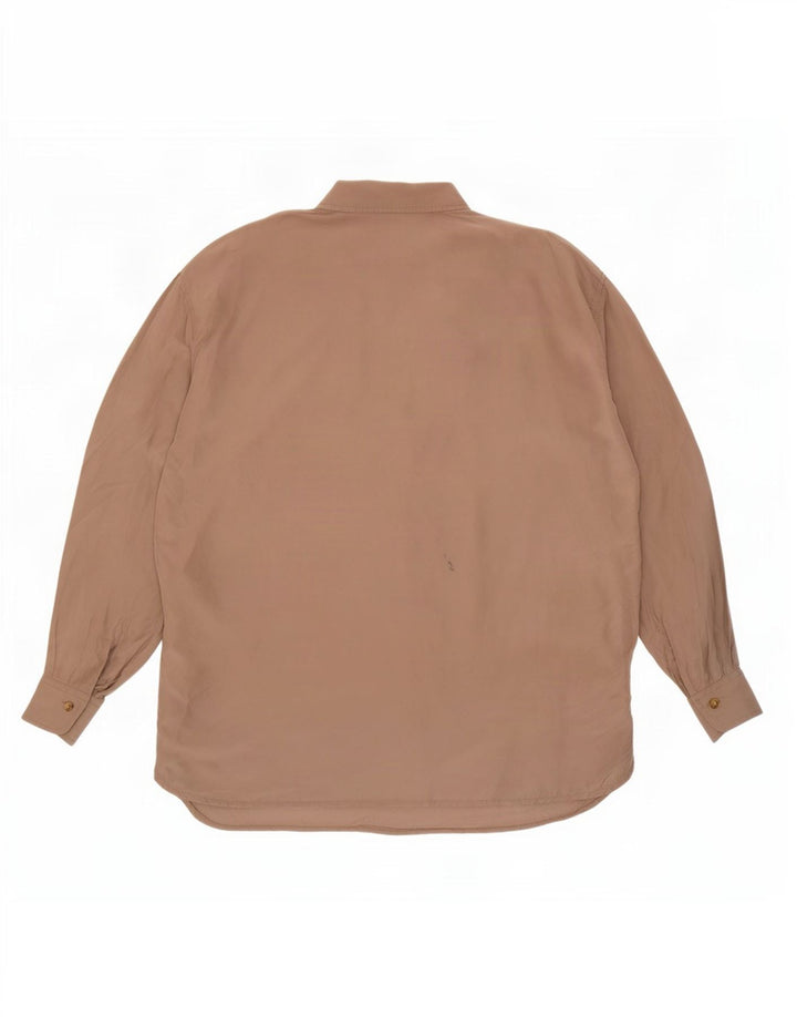 Винтажная женская удлиненная рубашка оверсайз IT 44 Medium Beige